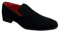 Mens Slip On Suede Driving Loafers Shoes Leather Smart Casual Red Blue Black