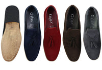 Mens Suede Loafers Driving Shoes Slip On Tassle Design Leather Line Black Comfort