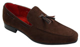 Mens Suede Loafers Driving Shoes Slip On Tassle Design Leather Smart Casual