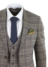 Mens Grey Сheckered 3 Piece Suit