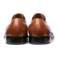 Pantofi Oxford bărbătești din piele maro-cenușie cu vârful acoperit