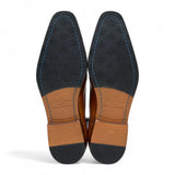 Pantofi brogue bărbătești din piele maro-cenușie, formali, cu șireturi, clasici