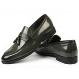 Mocasini slip-on pentru bărbați, cu ciucuri, lucioși