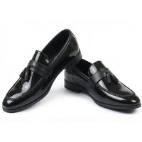 Mocasini slip-on pentru bărbați, cu ciucuri, lucioși
