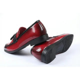 Mocasini slip-on pentru bărbați, cu ciucuri, lucioși