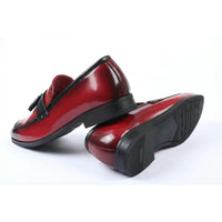 Mocasini slip-on pentru bărbați, cu ciucuri, lucioși