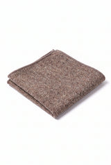 Batistă de buzunar bărbătească din amestec de lână și tweed taupe
