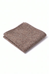 Batistă de buzunar bărbătească din amestec de lână și tweed taupe