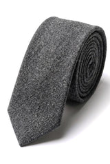 Set cravată și batistă bărbătească - Tweed gri STZ23, mărime universală