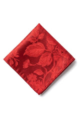 Set cravată bărbătească cu buzunar pătrat, cravată formală cu imprimeu floral - Roșu