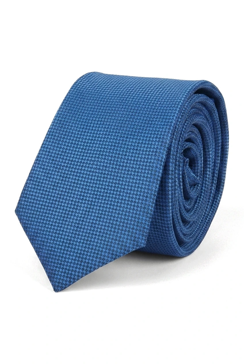 Set cravată bărbătească cu buzunar pătrat, cravată formală solidă - Albastru