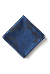 Set cravată bărbătească cu buzunar pătrat, cravată formală cu imprimeu floral - bleumarin