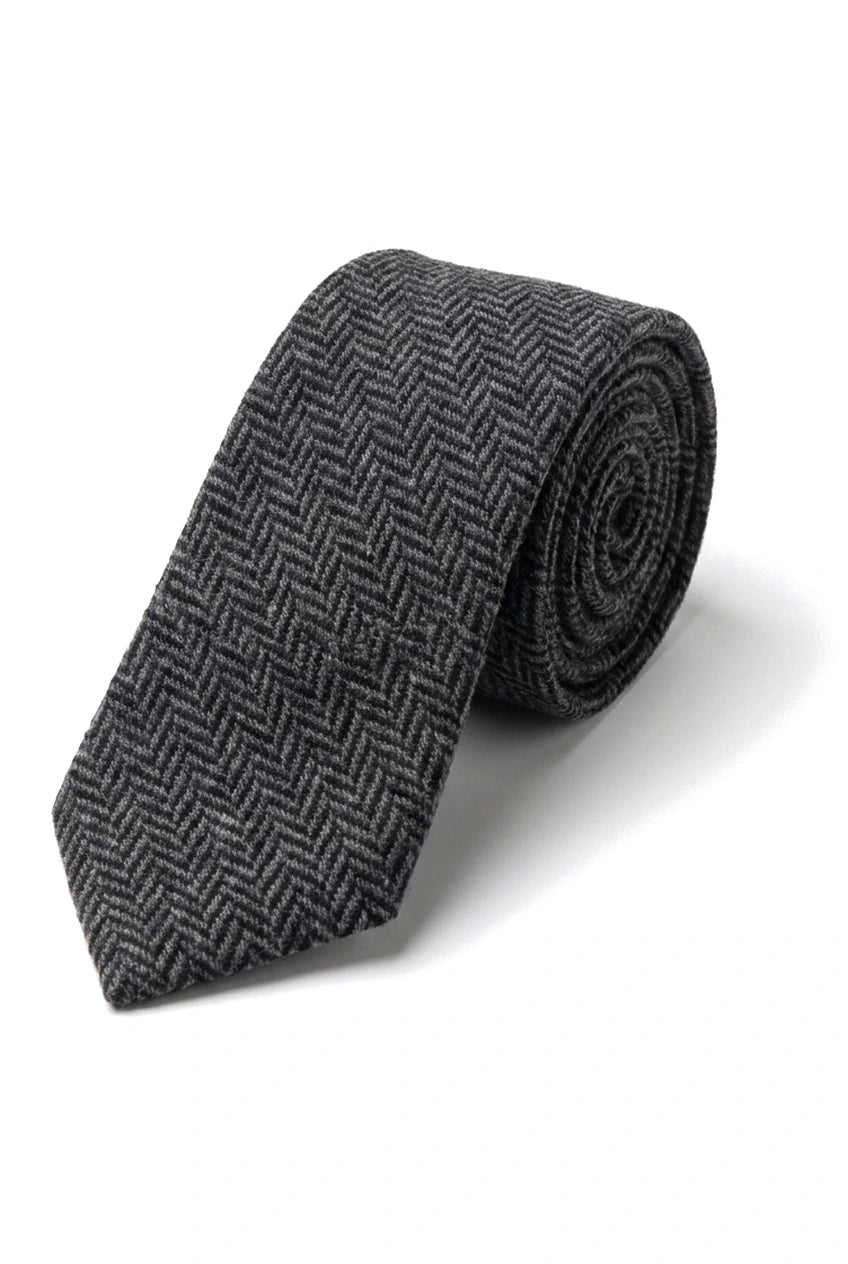 Set batistă bărbătesc cu imprimeu de tweed și cravată, model clasic British Heritage, model herringbone