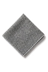 Set batistă bărbătesc cu cravată gri din tweed, model clasic British Heritage din lână, model herringbone