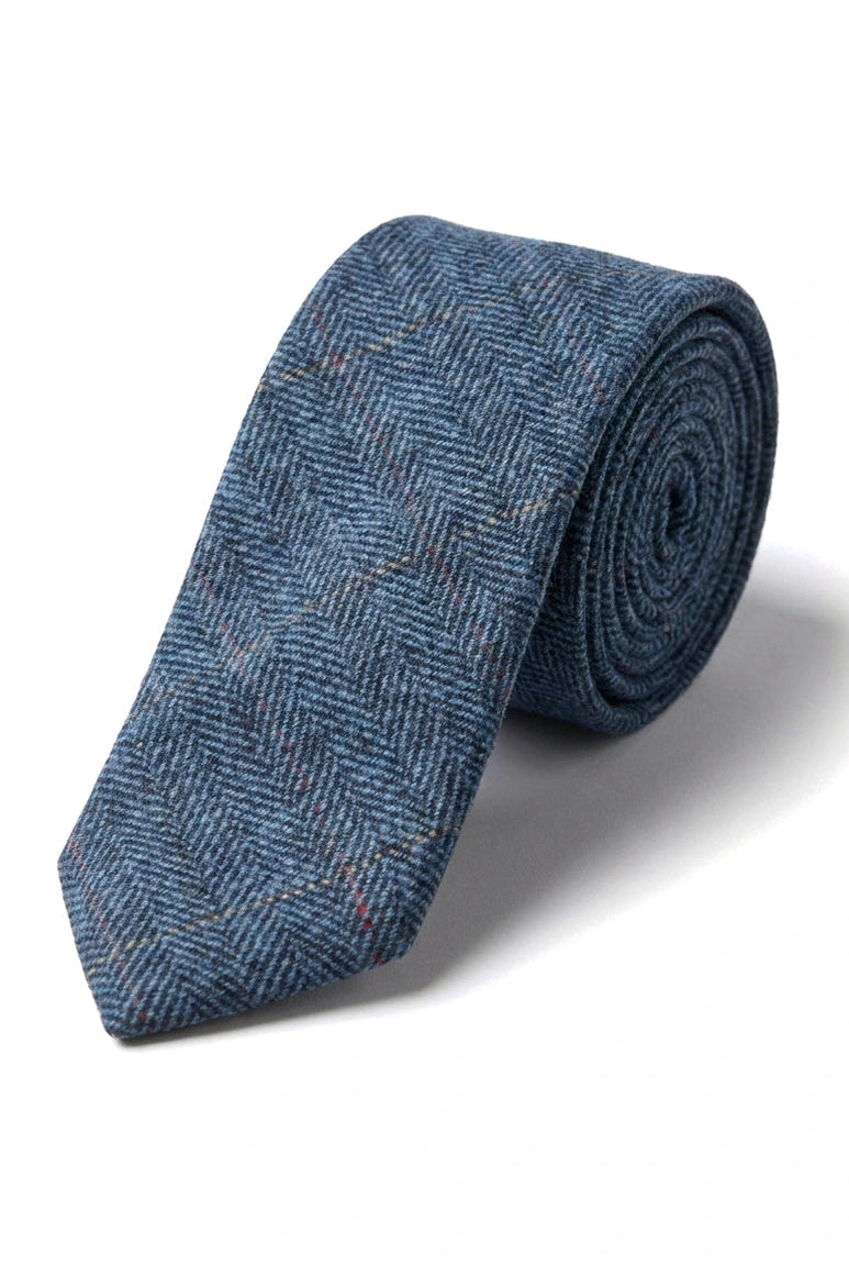 Cravate bărbătești Marc Darcy texturate cu model herringbone, model clasic, vintage, retro, Deon