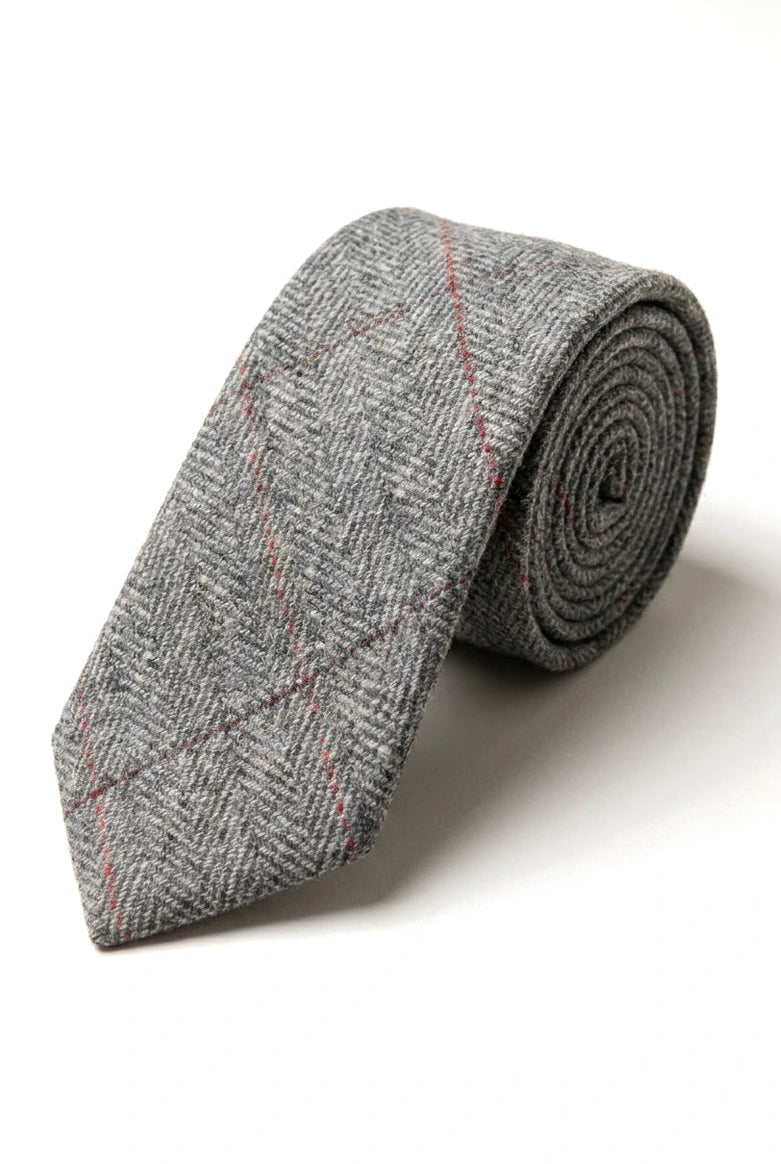 Cravate bărbătești Marc Darcy texturate cu model herringbone, model clasic, vintage, retro, Deon