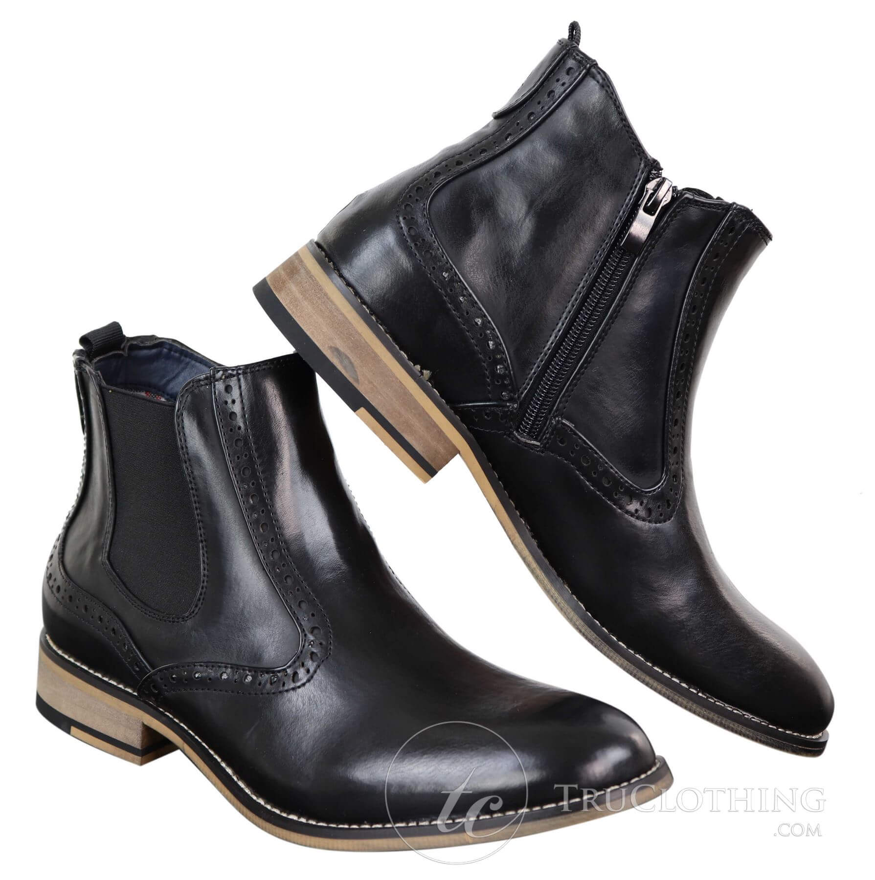 Mens Vintage Brogue Ankle Boots - Cavani Fox