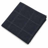 Cravată bărbătească din amestec de lână, model herringbone, din tweed, în carouri - bleumarin