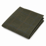 Cravată bărbătească din amestec de lână cu model herringbone din tweed - măsliniu