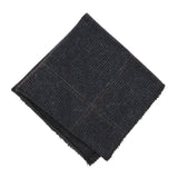 Cravată bărbătească din amestec de lână, model herringbone, din tweed, în carouri - bleumarin