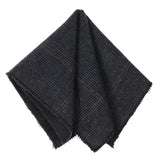 Cravată bărbătească din amestec de lână, model herringbone, din tweed, în carouri - bleumarin