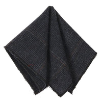 Cravată bărbătească din amestec de lână, model herringbone, din tweed, în carouri - bleumarin