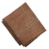 Cravată bărbătească din amestec de lână cu model herringbone din tweed - Stejar