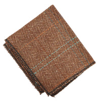 Cravată bărbătească din amestec de lână cu model herringbone din tweed - Stejar