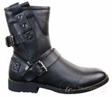 Mens Zip Punk Rock Goth Emo Ankle Boots Brown Black Leather Buckle