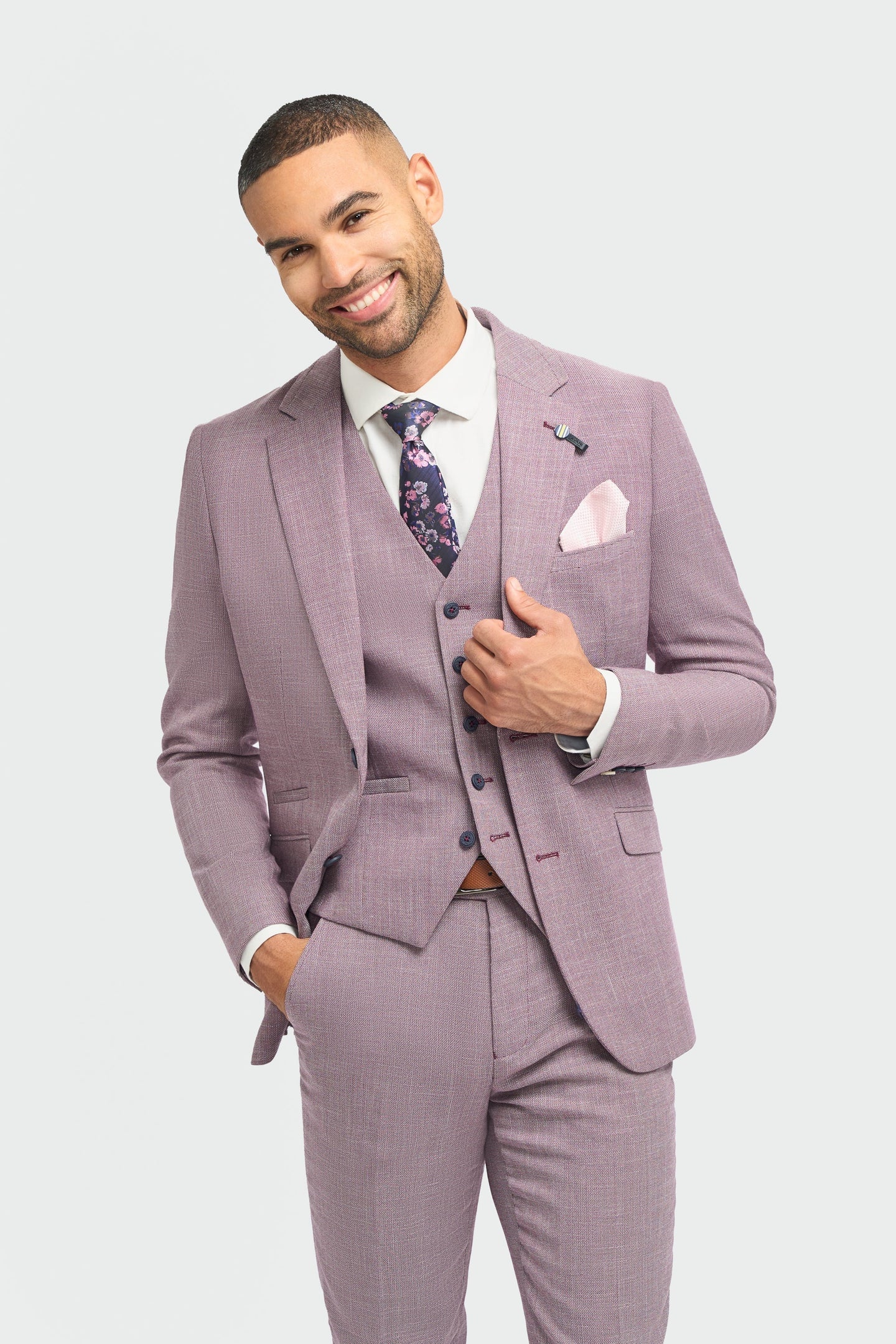 Miami - Sacou de vară roz slim fit pentru bărbați