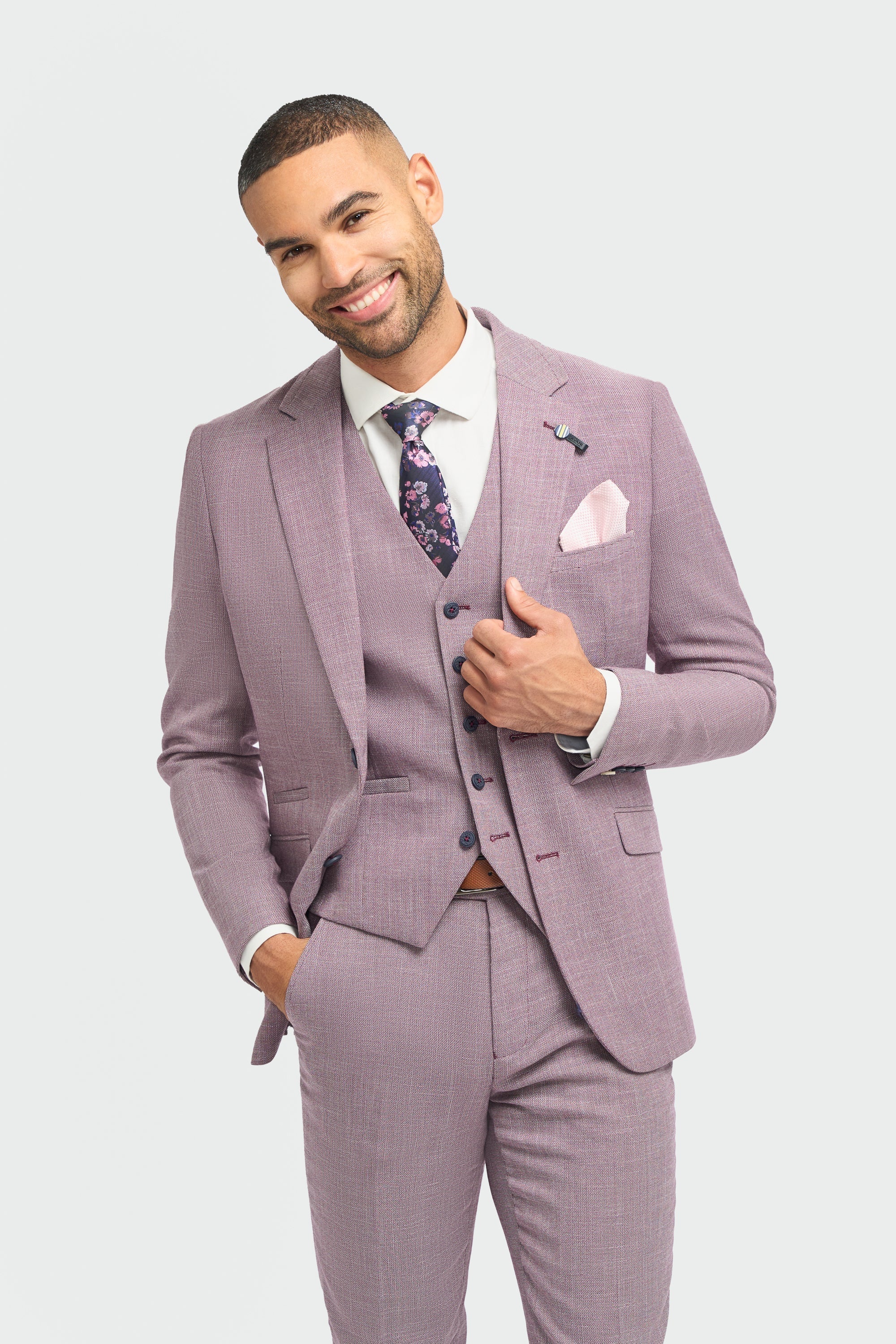 Miami - Sacou de vară roz slim fit pentru bărbați