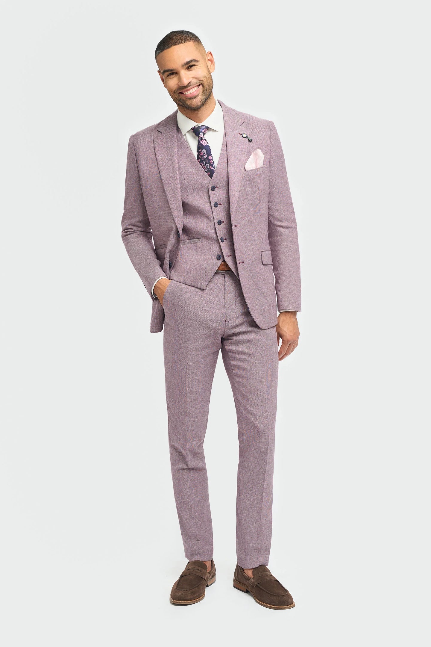 Miami - Sacou de vară roz slim fit pentru bărbați