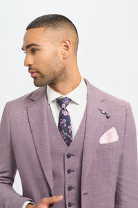 Miami - Sacou de vară roz slim fit pentru bărbați