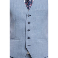 Miami - Men's Summer Light Blue Waistcoat