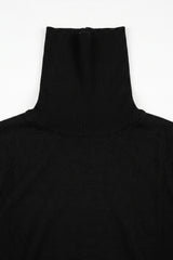 Pulover bărbătesc negru cu guler înalt, din amestec de viscoză moale, cu mânecă lungă, tricotat