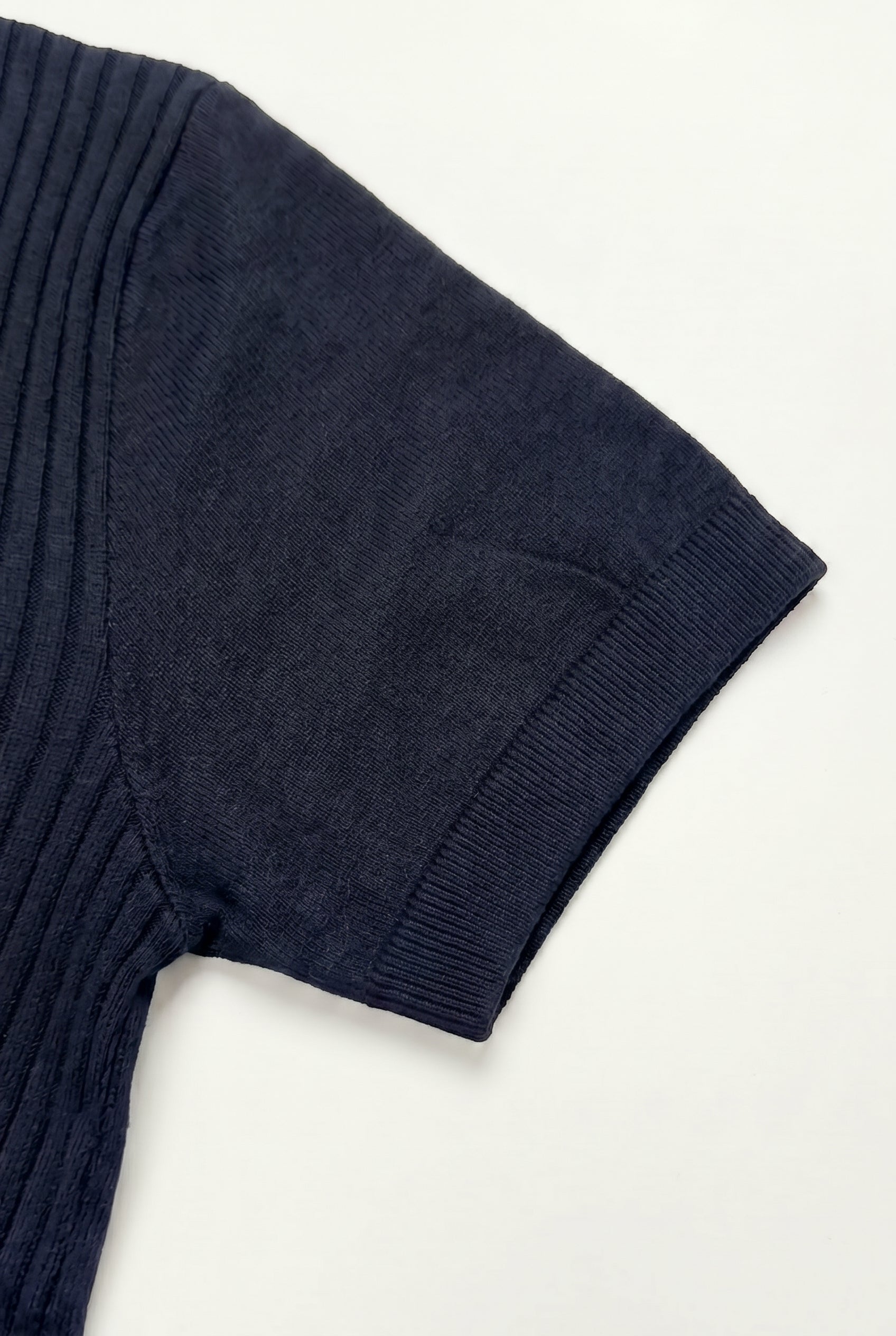 Tricou polo tricotat cu fermoar bleumarin pentru bărbați