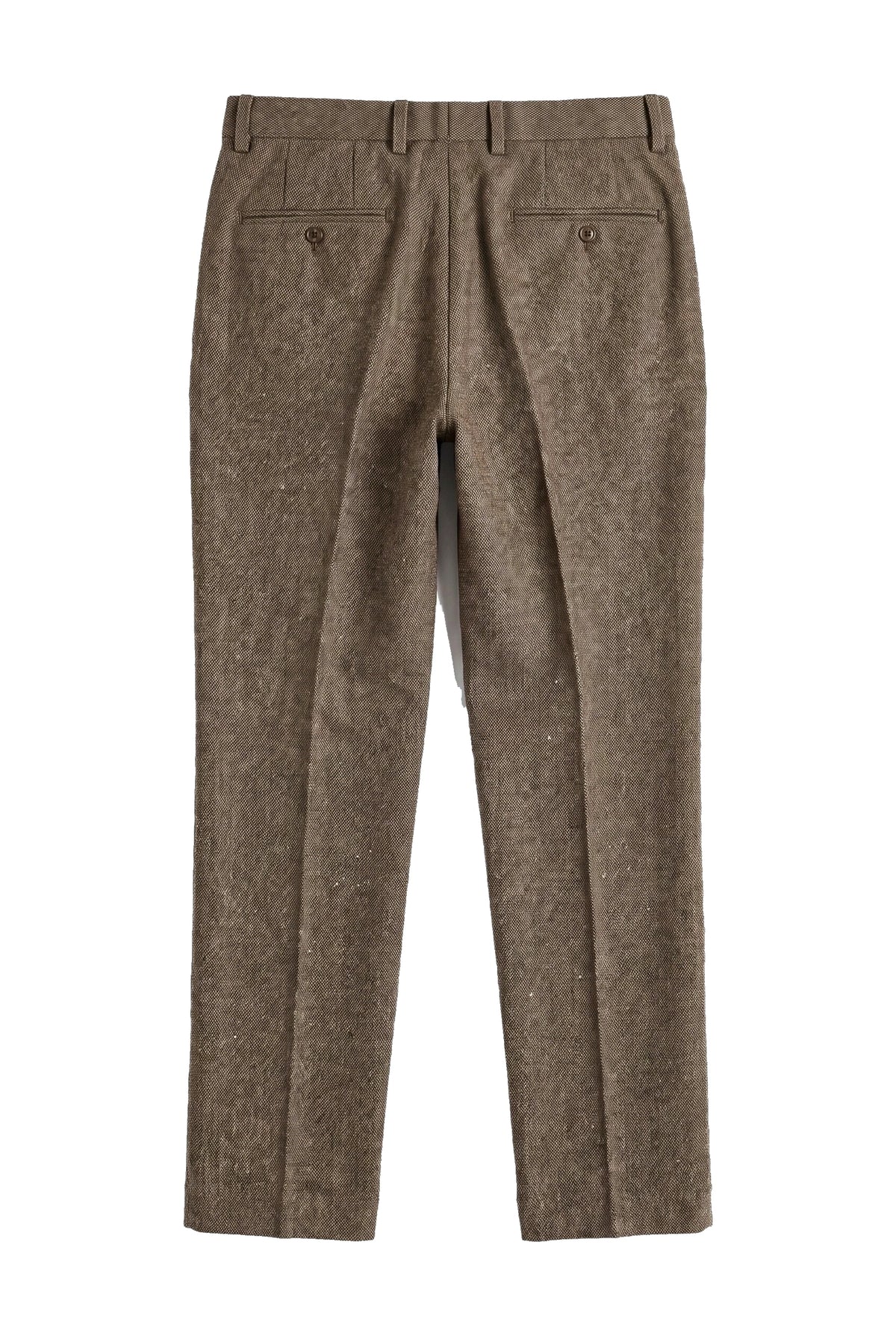 Oscar - Pantaloni bărbătești din amestec de lână maro din tweed