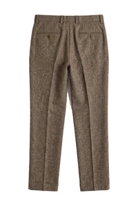 Oscar - Pantaloni bărbătești din amestec de lână maro din tweed