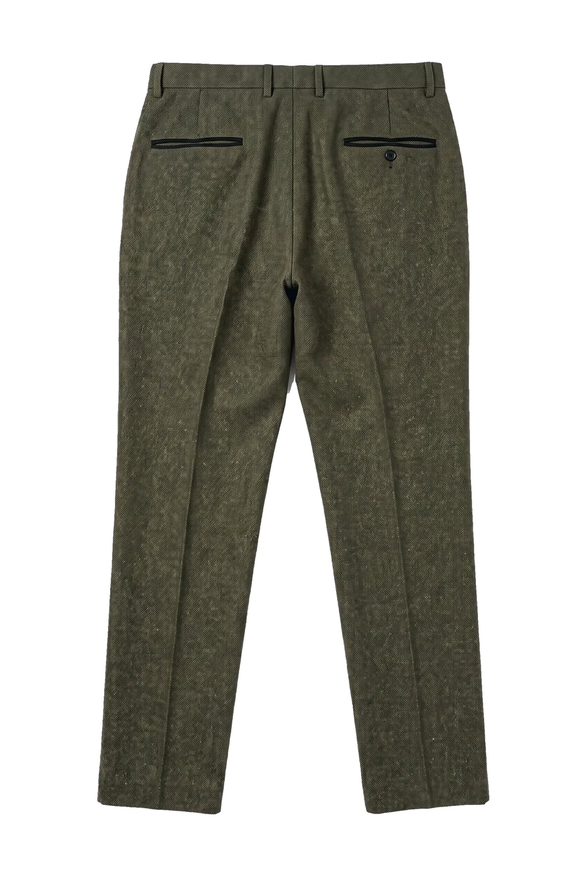 Oscar - Pantaloni bărbătești din tweed din amestec de lână verde măsliniu