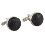 Men's Black Bow Tie Pocket Square Cuff Links Gift Set
