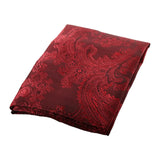 Men's Wine Bow Tie Pocket Square Cuff Links Gift Set