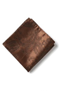 Set cadou cravată maro cu model Paisley, butoni de manșetă, cravată cu imprimeu floral din satin