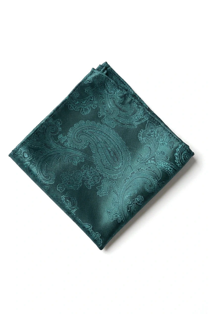 Set cadou cravată verde cu model Paisley, butoni de manșetă din satin floral
