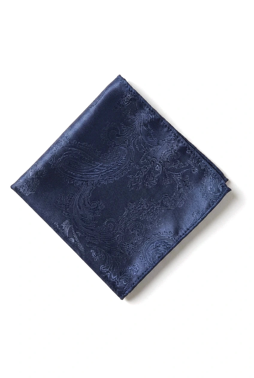Set cadou cravată bleumarin cu model Paisley, butoni de manșetă, cravată cu imprimeu floral din satin