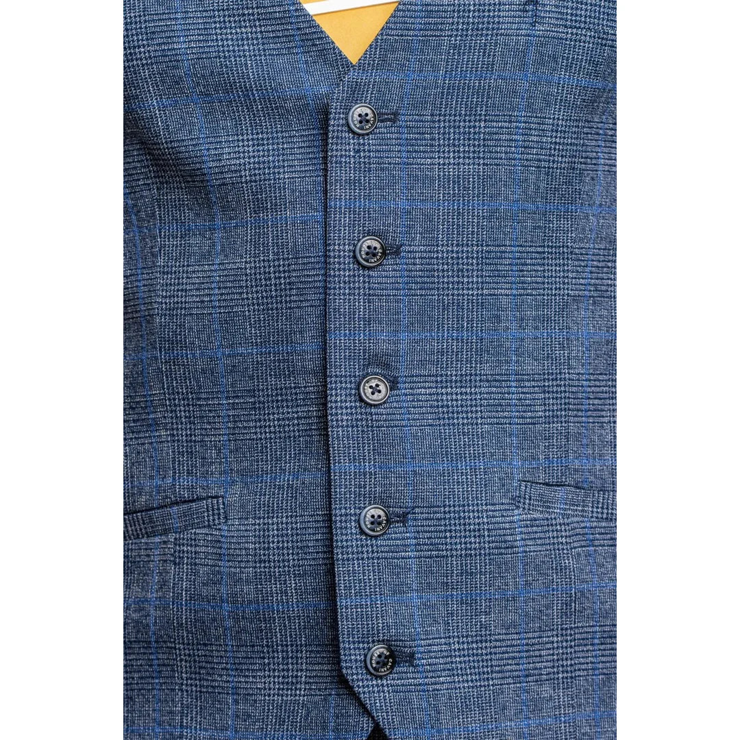 Phantom - Men's Blue Check Waistcoat