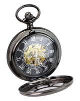 Black Vintage Mechanical Pocket Watch