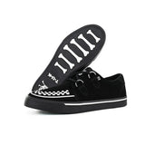 Pantofi sport cu platformă, model Creeper, cu vârf ascuțit, negri și albi, din piele întoarsă