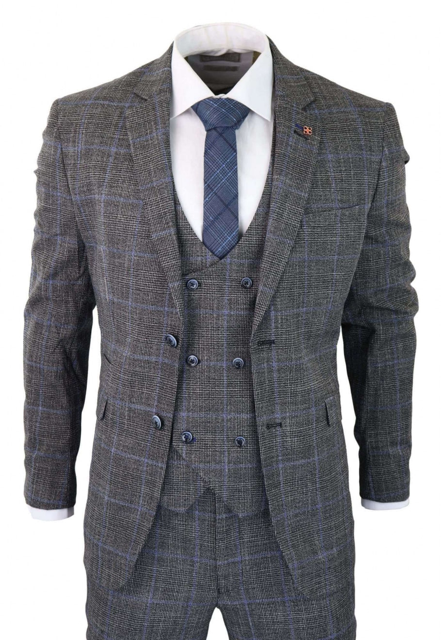 Cavani Power - Grey Glen Check 3 Piece Suit