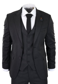 Black Pinstripe 3 Piece Suit - RC20-02