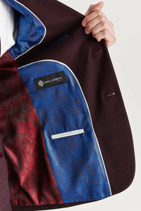 Regent - Sacou bărbătesc în carouri, croială croită, culoare vin